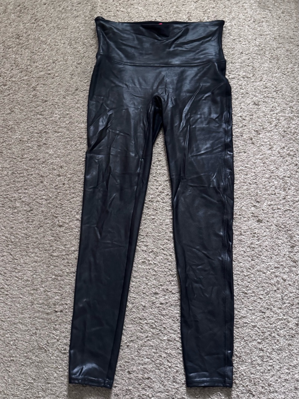 Spanx Black Faux Leather High-Waist Leggings